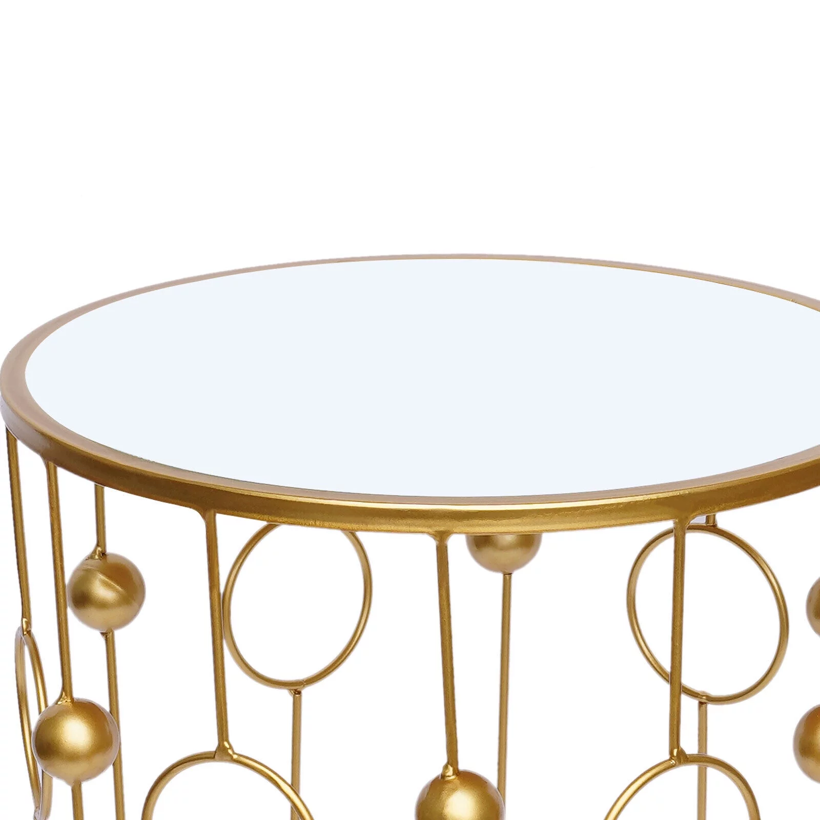 Set of 2 Round Nesting End Side Tables Glass Top,End Tables Elegant Coffee Table