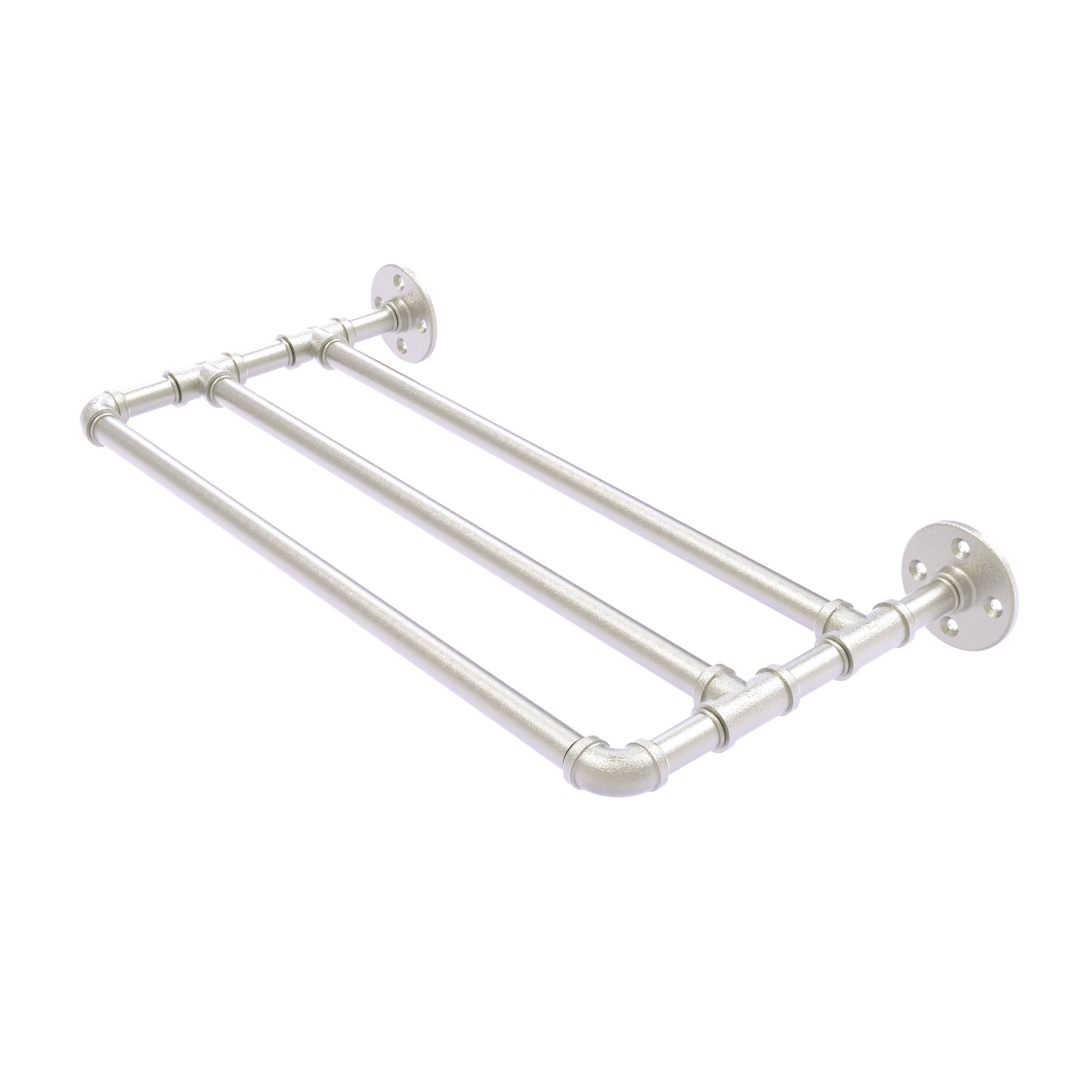 Allied Brass Pipeline Collection 30 inch Wall Mounted Towel Shelf Satin Nickel