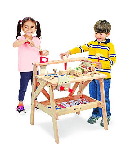 Melissa u0026 Doug Solid Wood Project Workbench Play Building Set
