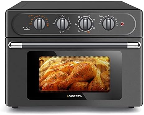 WEESTA Air Fryer Toaster Oven 24 Quart - 7-In-1 Convection Oven with Air Fry, 3 Layer Heating System,Large Capacity,Metal,1500W,UL Certified(Sliver)