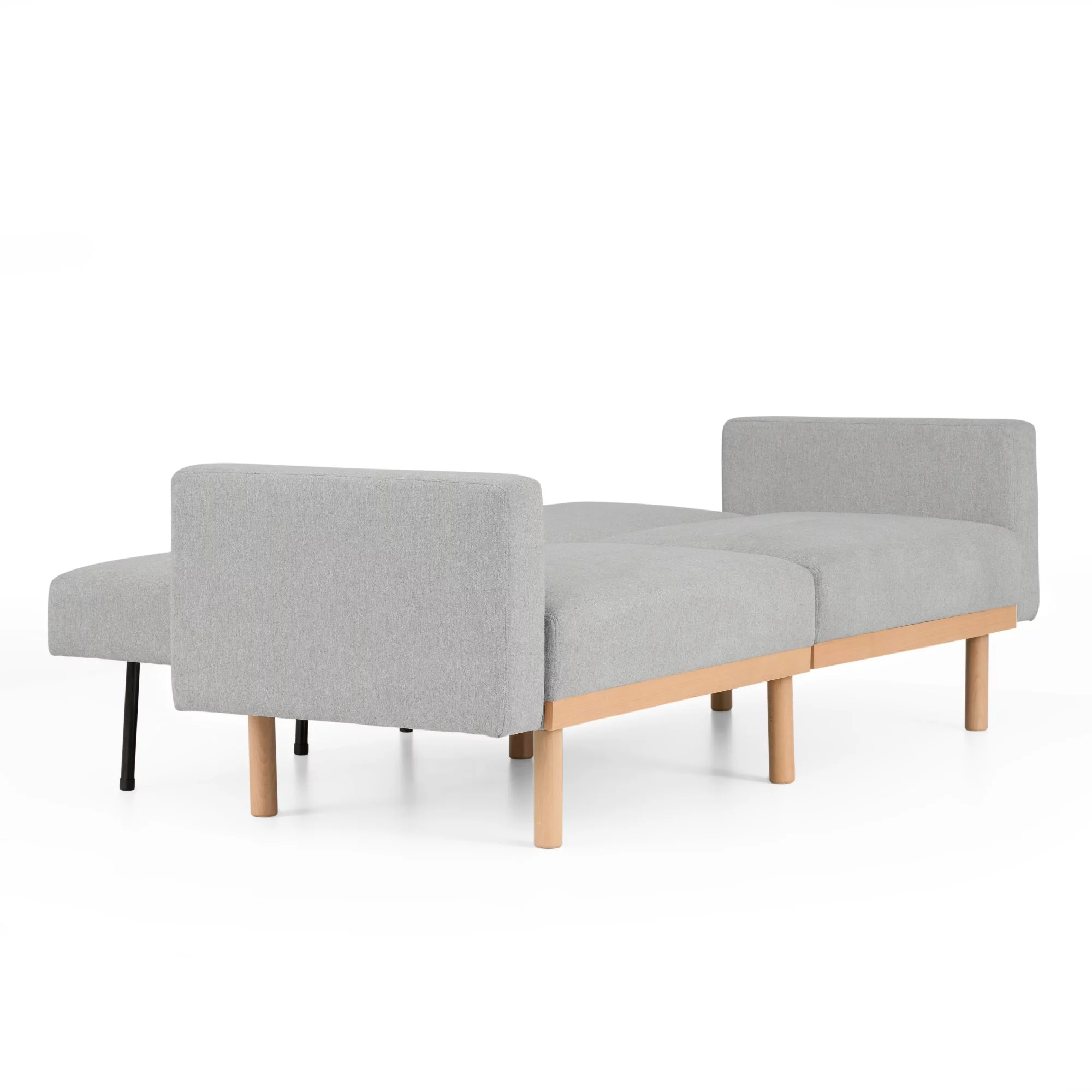 Mayview Upholstered Wood Base Futon, Light Gray