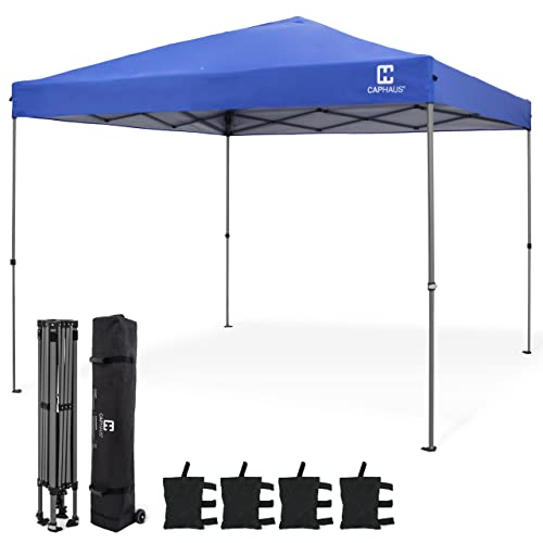CAPHAUS 12ft x 12ft Patented One-Push Pop Up Outdoor Canopy Tent, Heavy-Duty Commercial Grade w/Central Lock