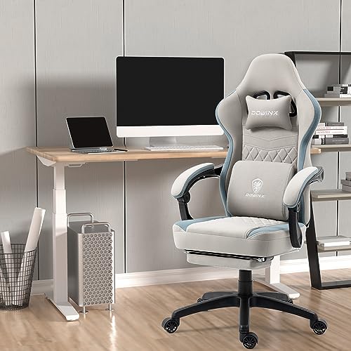 Dowinx Gaming Chair Breathable Fabric Computer Chair with Pocket Spring Cushion, Comfortable Office Chair with Gel Pad and Storage Bag