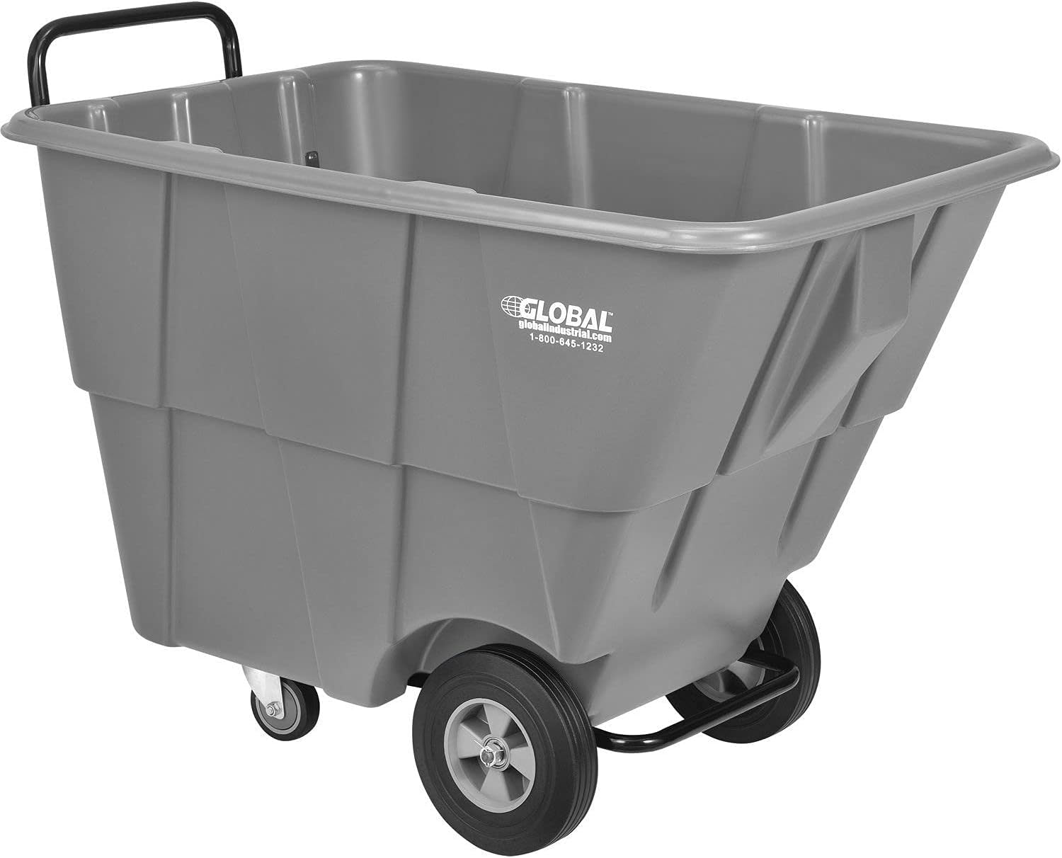 Standard Duty Plastic Tilt Truck 1/2 Cubic Yard Capacity 850 Lb. Capacity, Gray