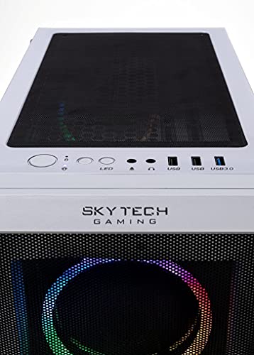 SkyTech Chronos Gaming Computer PC Desktop - AMD Ryzen 7 3700X 3.6GHz, RTX 3070 8G, 1TB Gen4 NVMe SSD, 16GB DDR4 3200, RGB Fans, 240mm AIO, AC WiFi
