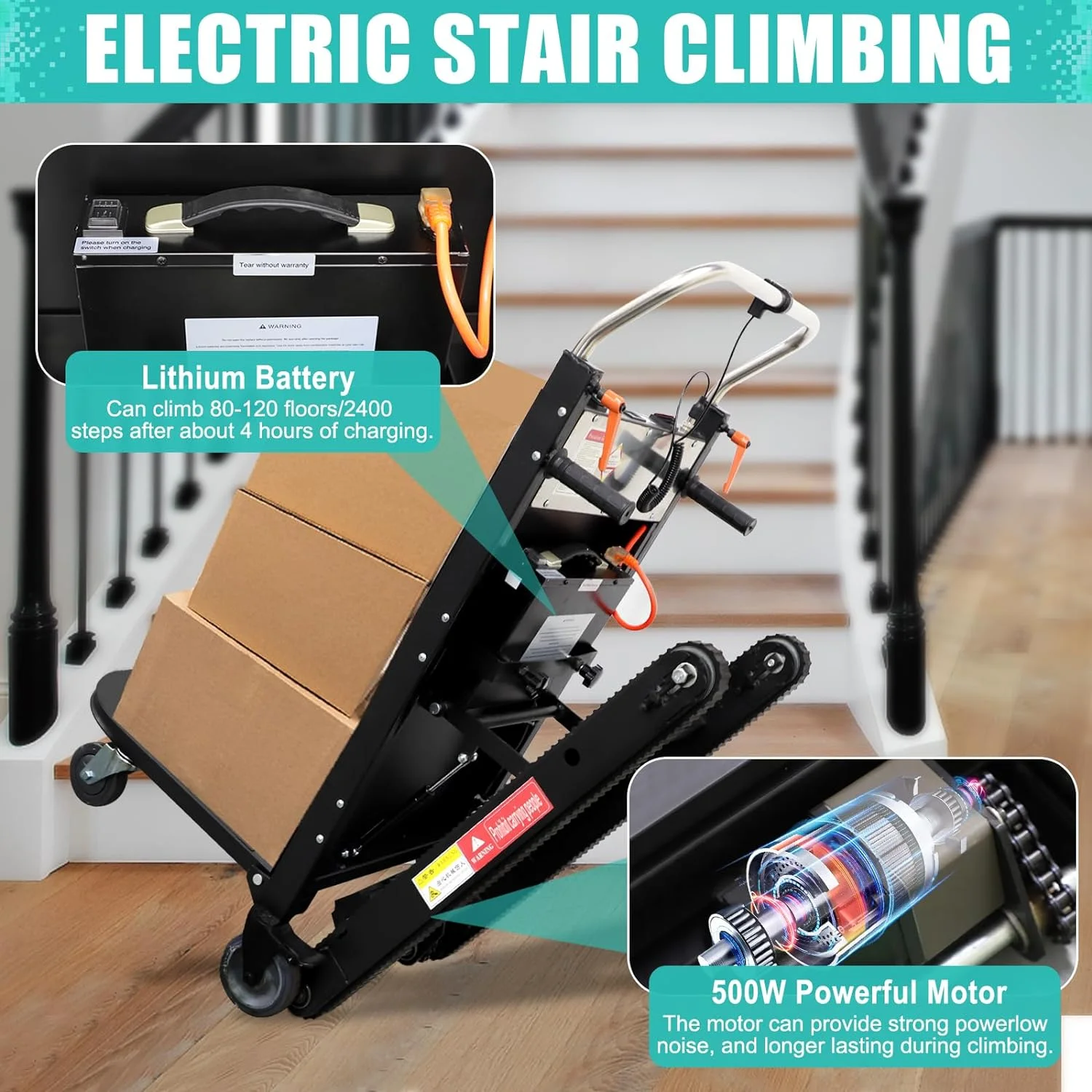 661lb Heavy Duty Electric Stair Climbing Hand Trucks