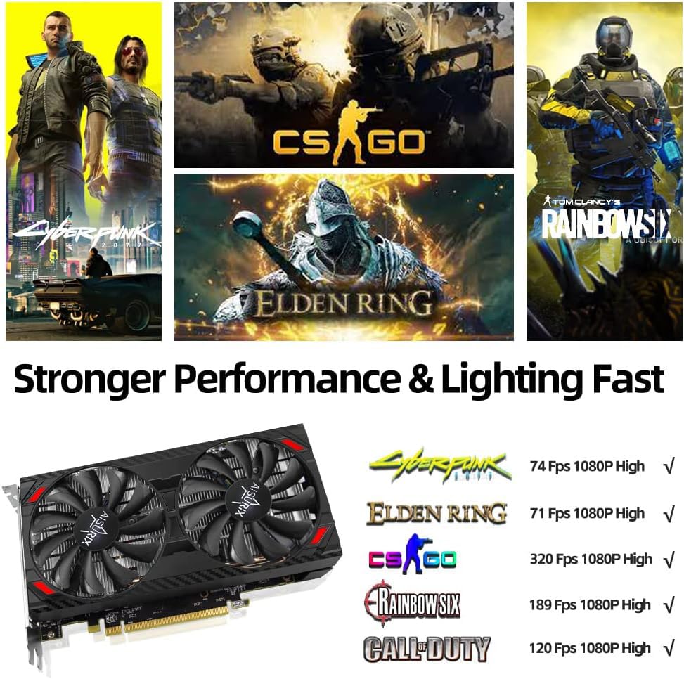 RX 5500 XT 8gb GDDR6 Graphics Card,128 Bit, 2XDP, HDMI, PCI Express 4.0X8, 8pin with Fan Intelligent System