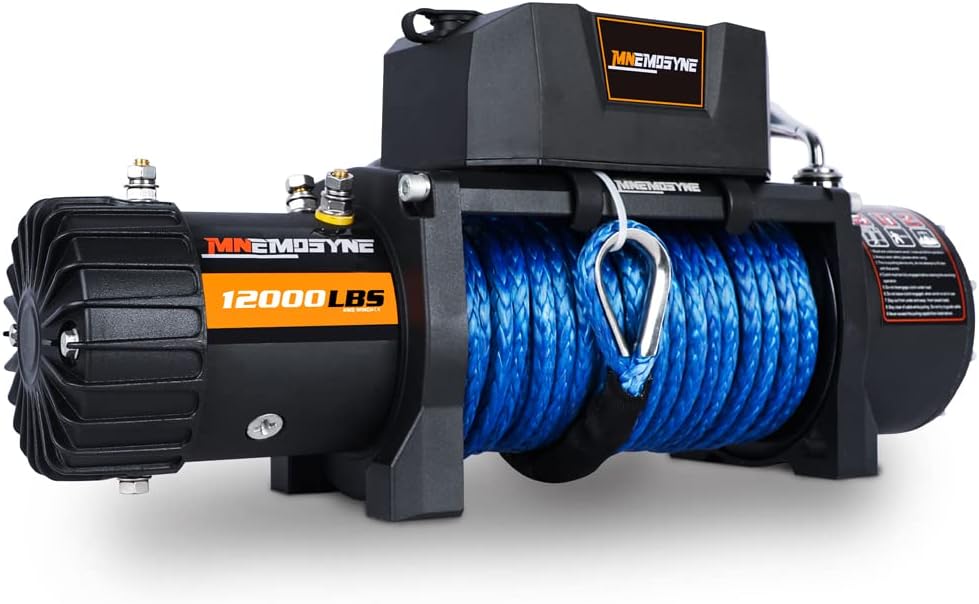 12000LBS Synthetic Rope Winch. Load Capacity Electric Winch Kit,Waterproof IP67 Electric Winch with Hawse Fairlead, Corded Control Recove