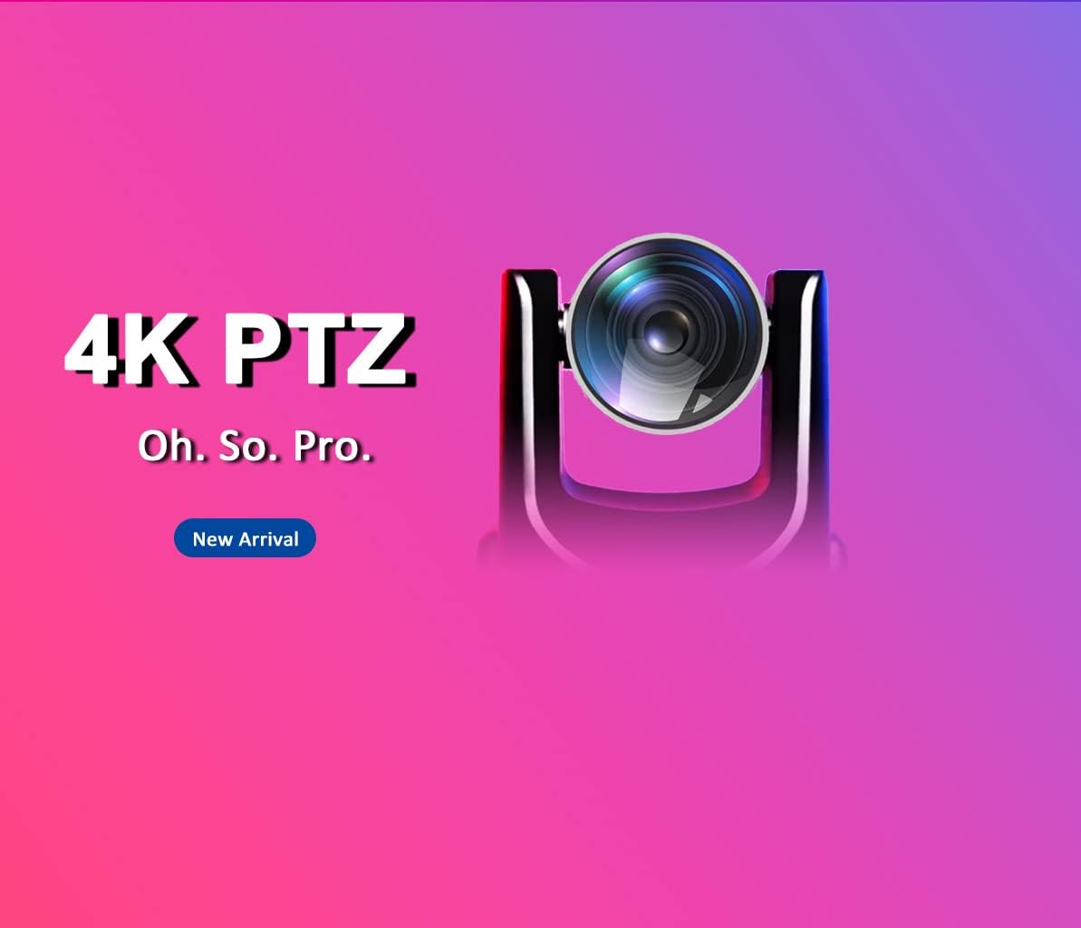 AVKANS 4K NDI Camera, 20X Optical Zoom Live Streaming PTZ Camera for Church Events Video Production Services