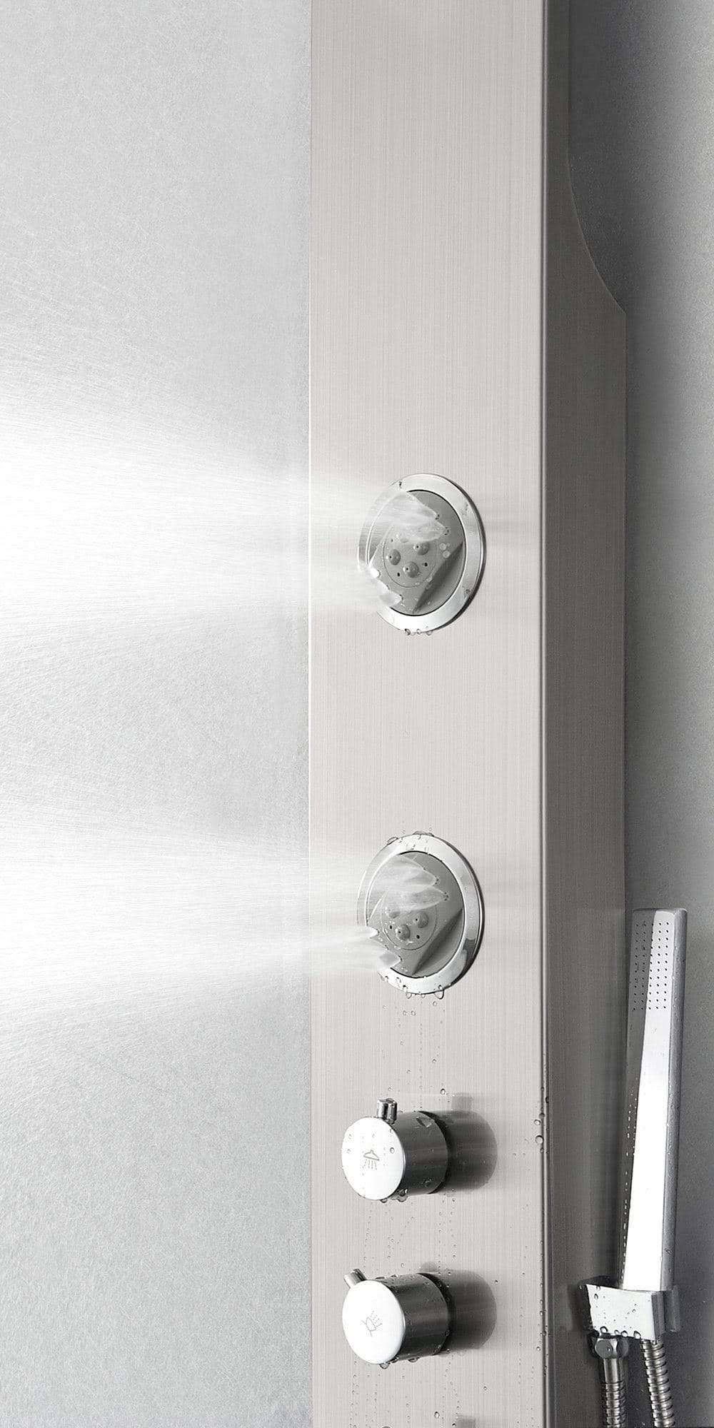 Fresca FSP8009BS Geona Stainless Steel (Brushed Silver) Thermostatic Shower Massage Panel