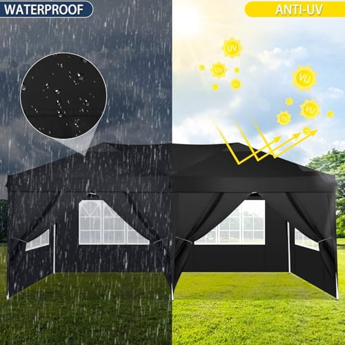 COBIZI Canopy 10x20 Pop Up Canopy Tent with 6 Sidewalls Party Tents for Parties Weddings Backyard Waterproof Canopy Outdoor Commercial Canopy Event
