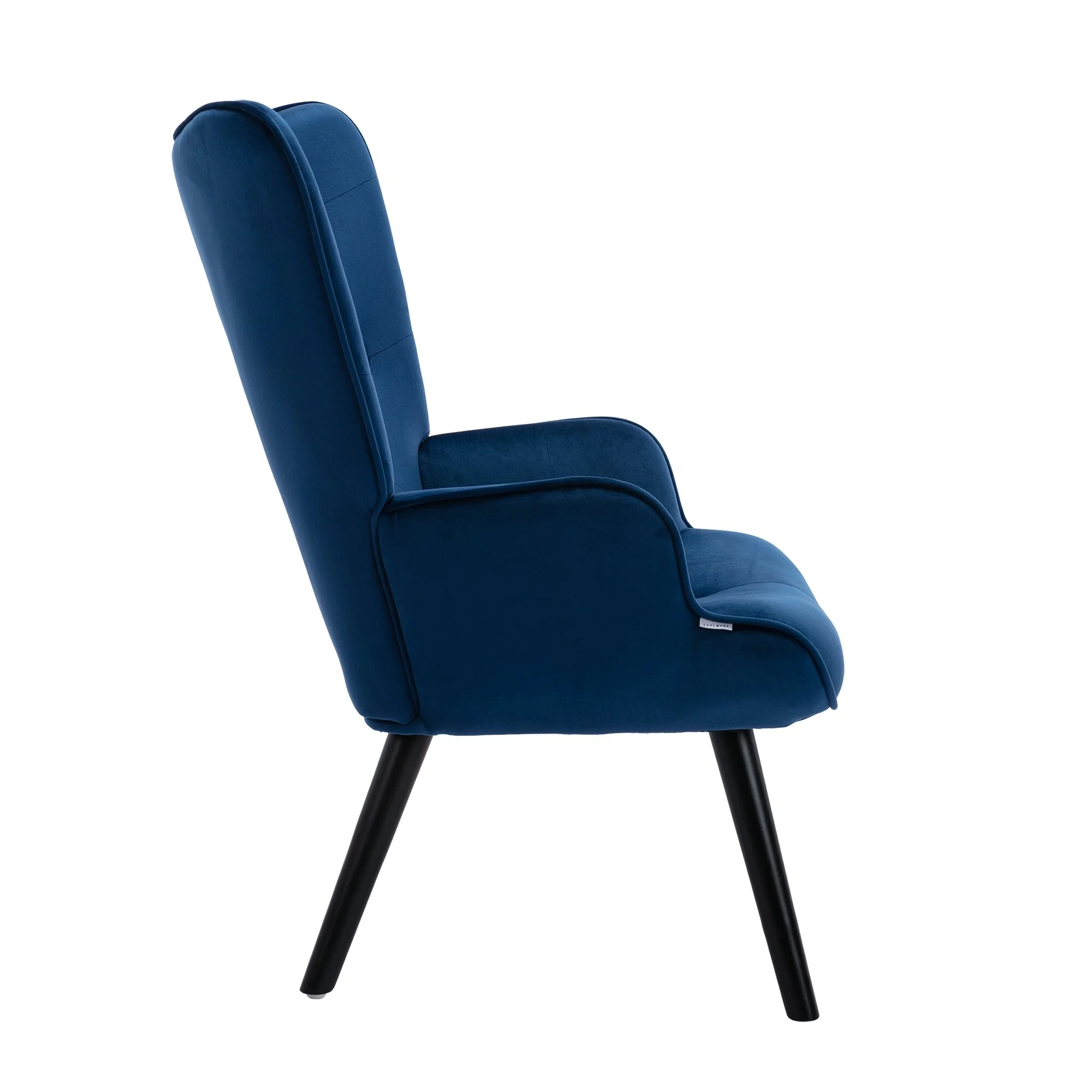 Unbranded Mid-century Modern Tufted Velvet Accent Chair Wingback chair Navy Blue