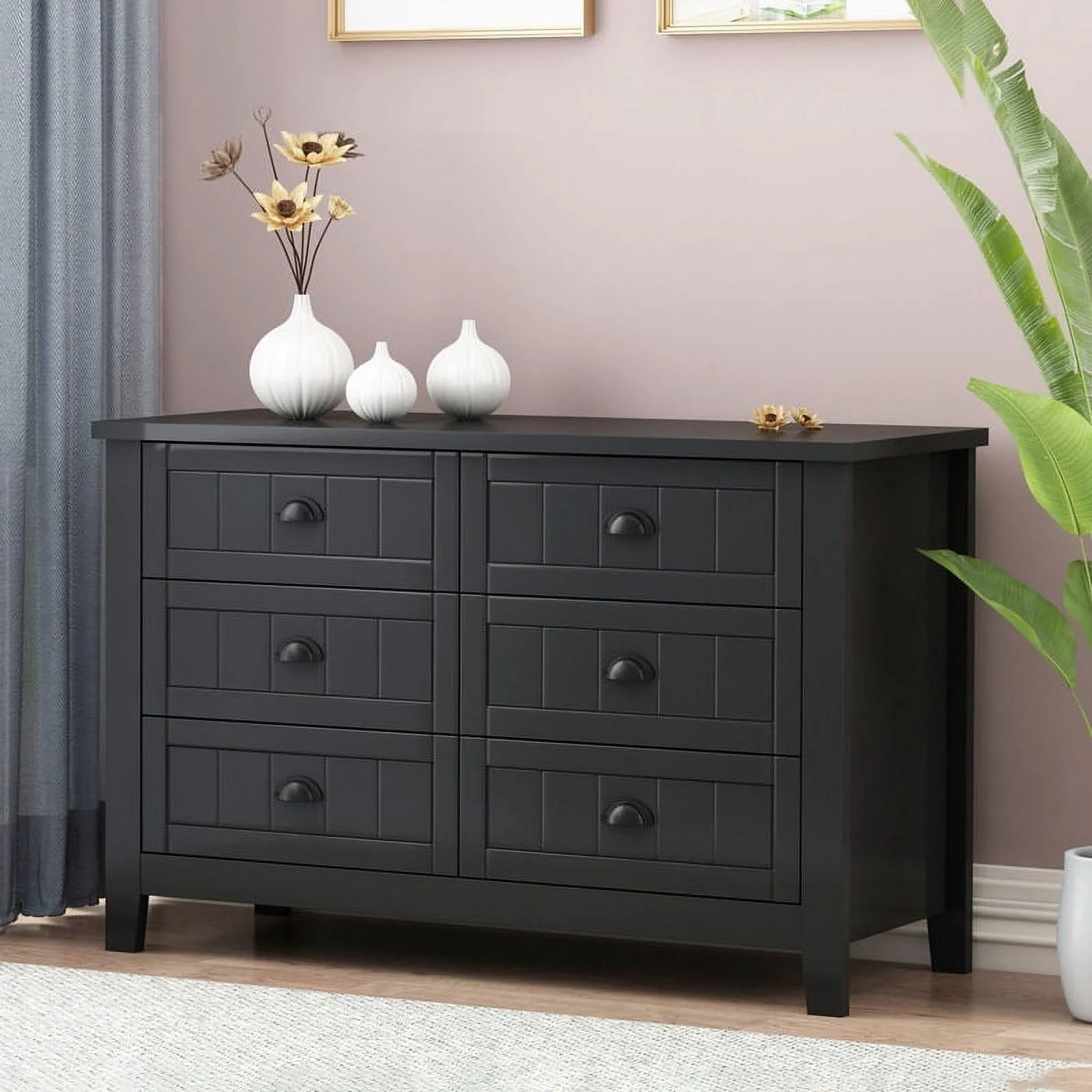 D&N Furniture Drawer Dresser BAR CABINET side cabinet,buffet sideboard,buffet service counter, solid wood frame