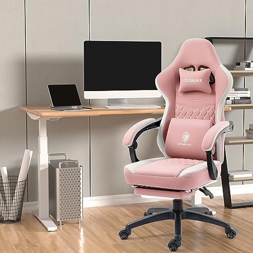 Dowinx Gaming Chair Breathable Fabric Computer Chair with Pocket Spring Cushion, Comfortable Office Chair with Gel Pad and Storage Bag