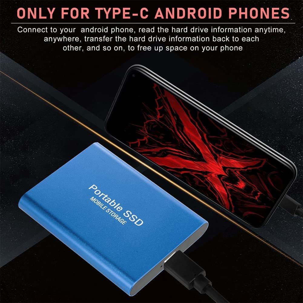 Portable SSD Portable External Solid State Drive 2TB, Mobile Drive, USB 3.1 Gen 2, Reliable Storage for Gaming, Students, Professionals (2TB