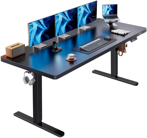 HUANUO Electric Standing Desk, 71 x 35 inch Large Height Adjustable Table, Powerful Brushless Motor, 4 Memory Preset, Sit Stand Up Desk