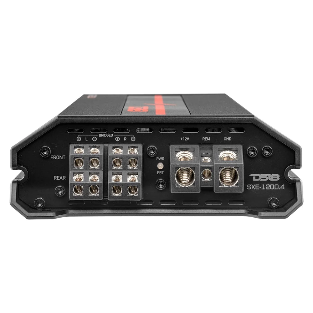 DS18 SXE-1200.4/RD 1200W Peak 4-Channel Class-A/B Full-Range Car Audio Amplifier