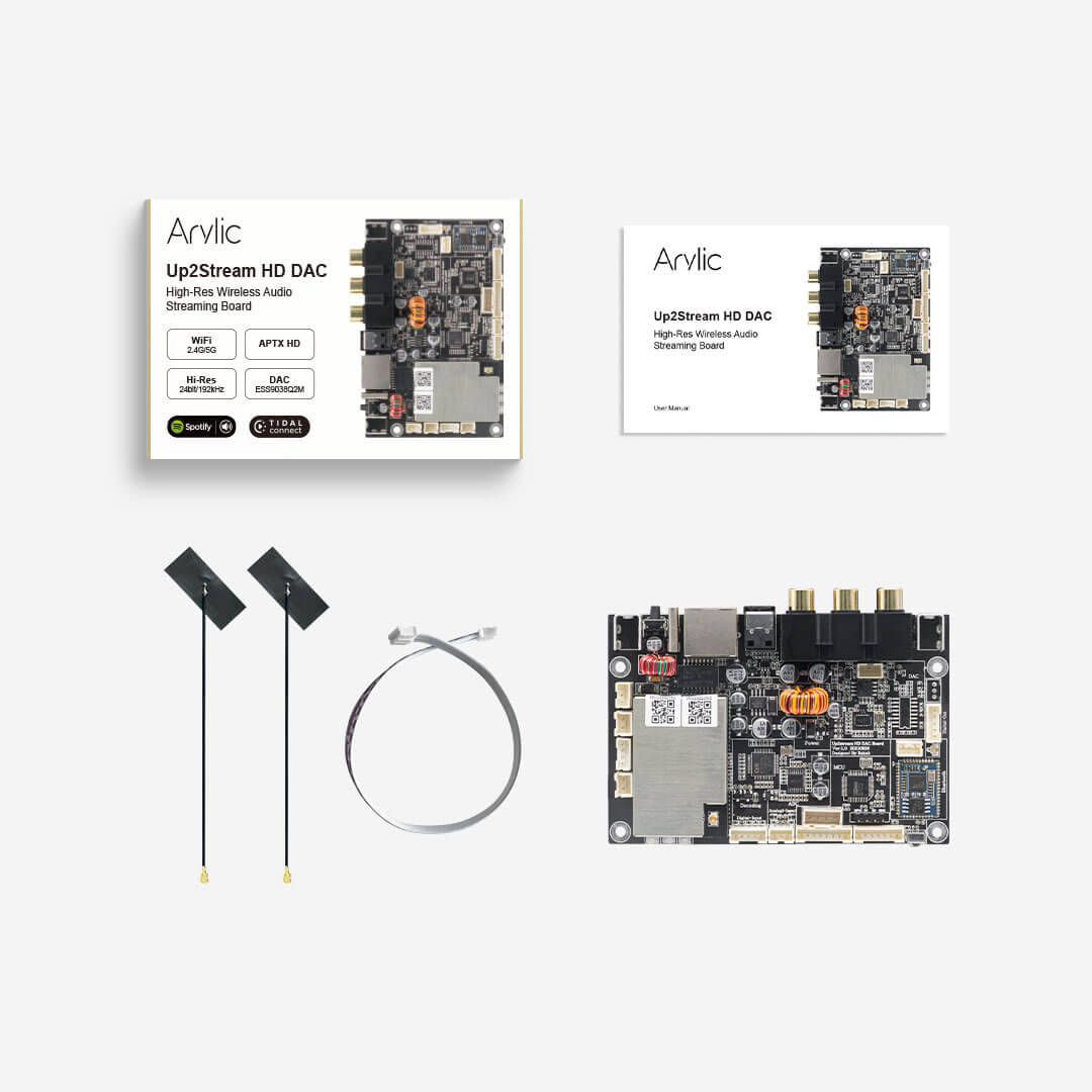 Up2Stream HD DAC-High-Res Multiroom WiFi & Bluetooth Wireless Aptx HD Audio Streaming Board With Spotify Airply2