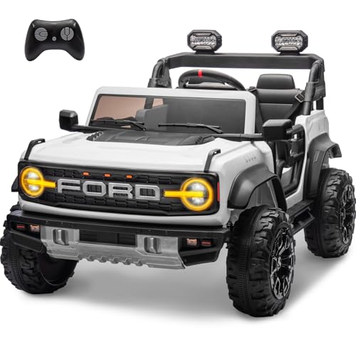 ENYOPRO 2 Seater Ride On Car for Kids, 24v Licensed Ford Bronco Raptor Electric Power Ride On Truck Toy with Remote Control