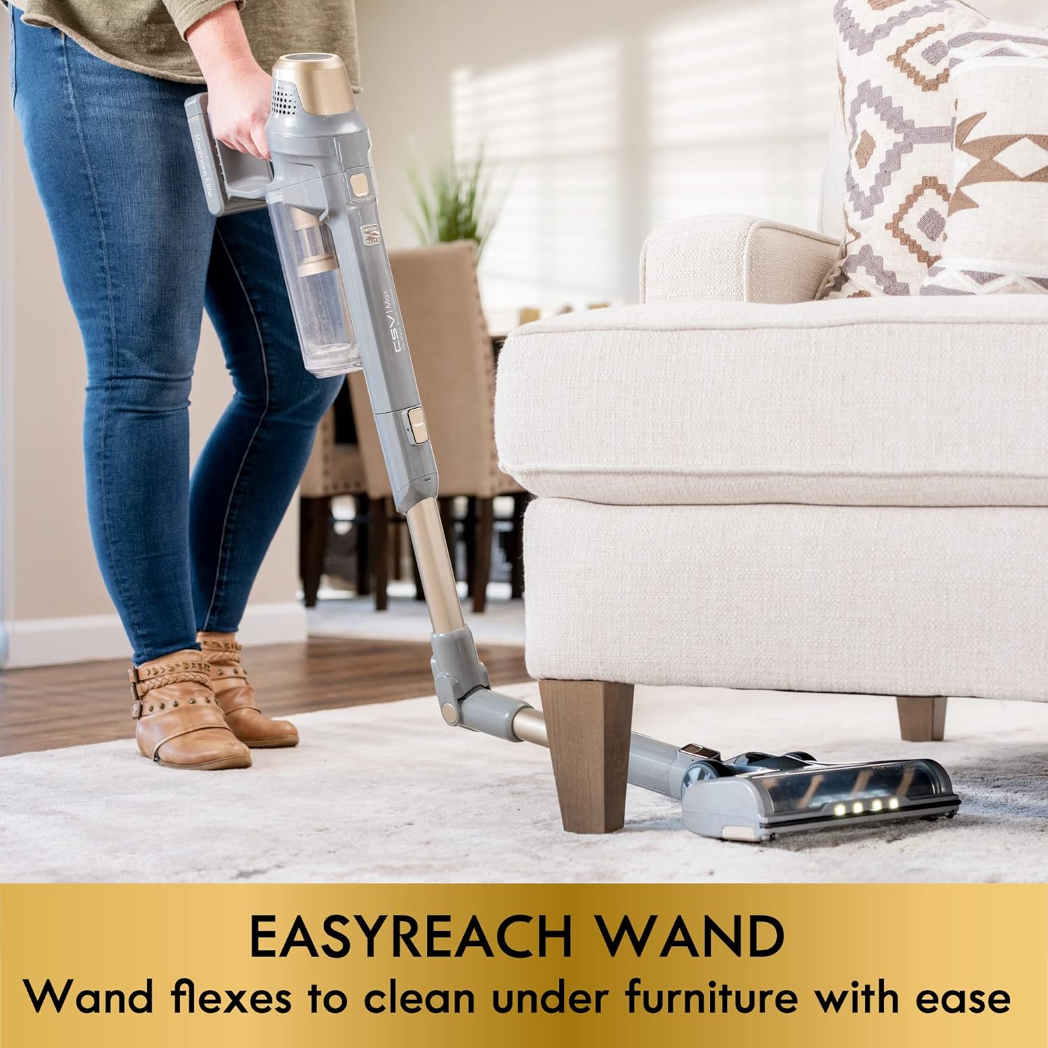 Kenmore DS4095 21.6V Cordless Stick Vacuum Lightweight Cleaner with 2-Speed Power Control, LED Headlight, Converts to Handheld for Hardwood Floors