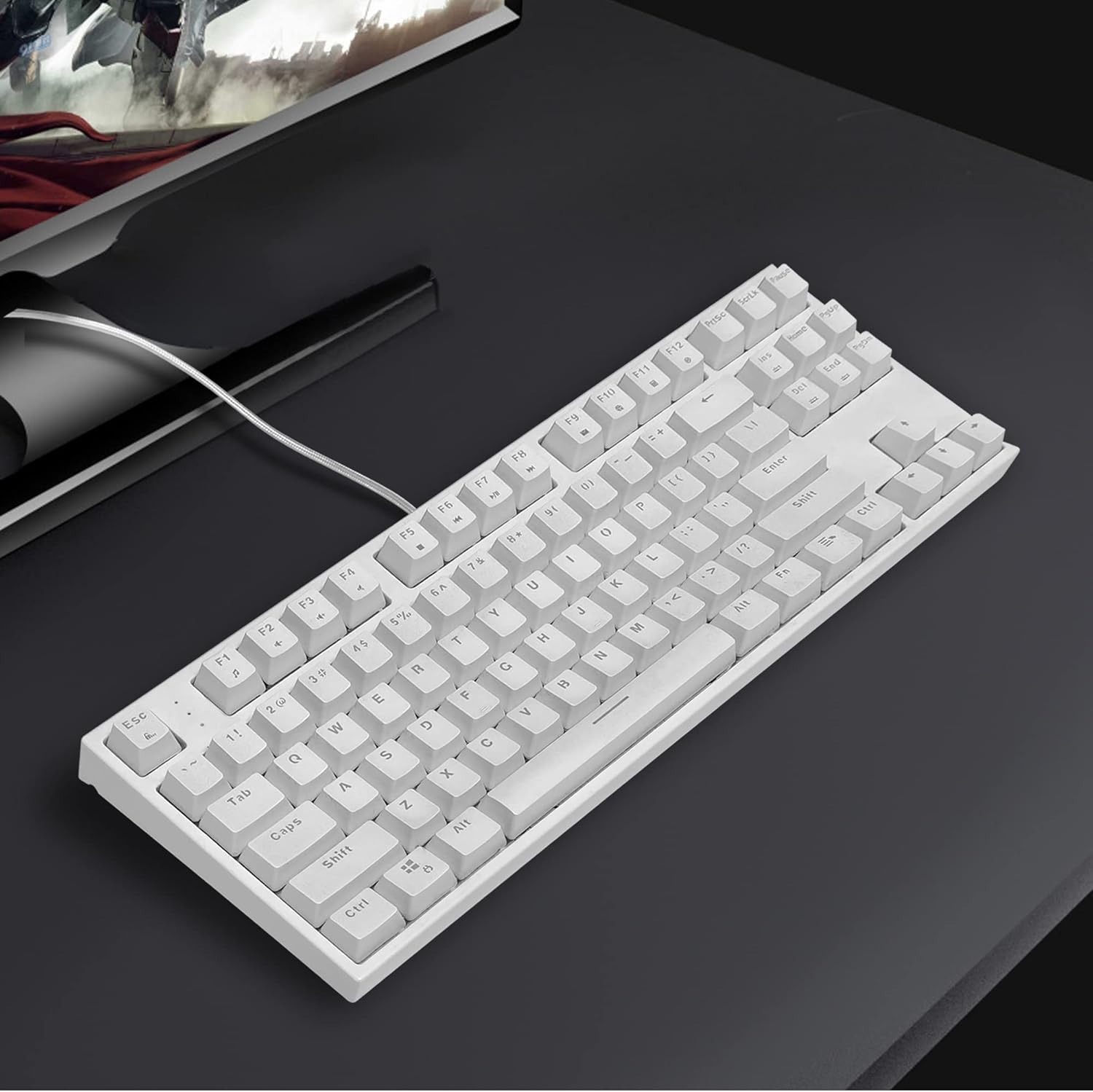 SUPUR NEWLING Wired Gaming Keyboard RGB Backlit Mechanical Keyboard TKL Red Switch USB Ergonomic PC Gaming Keyboards for Mac/Laptop Window 10