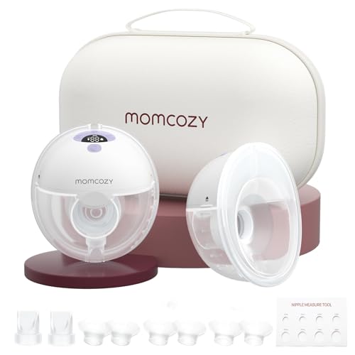 Momcozy M5 Hands-Free Wearable Breast Pump, Double-Sealed Flange for Baby-Like Comfort, 3 Modes & 9 Suction Levels, Portable Electric Pump – 24mm
