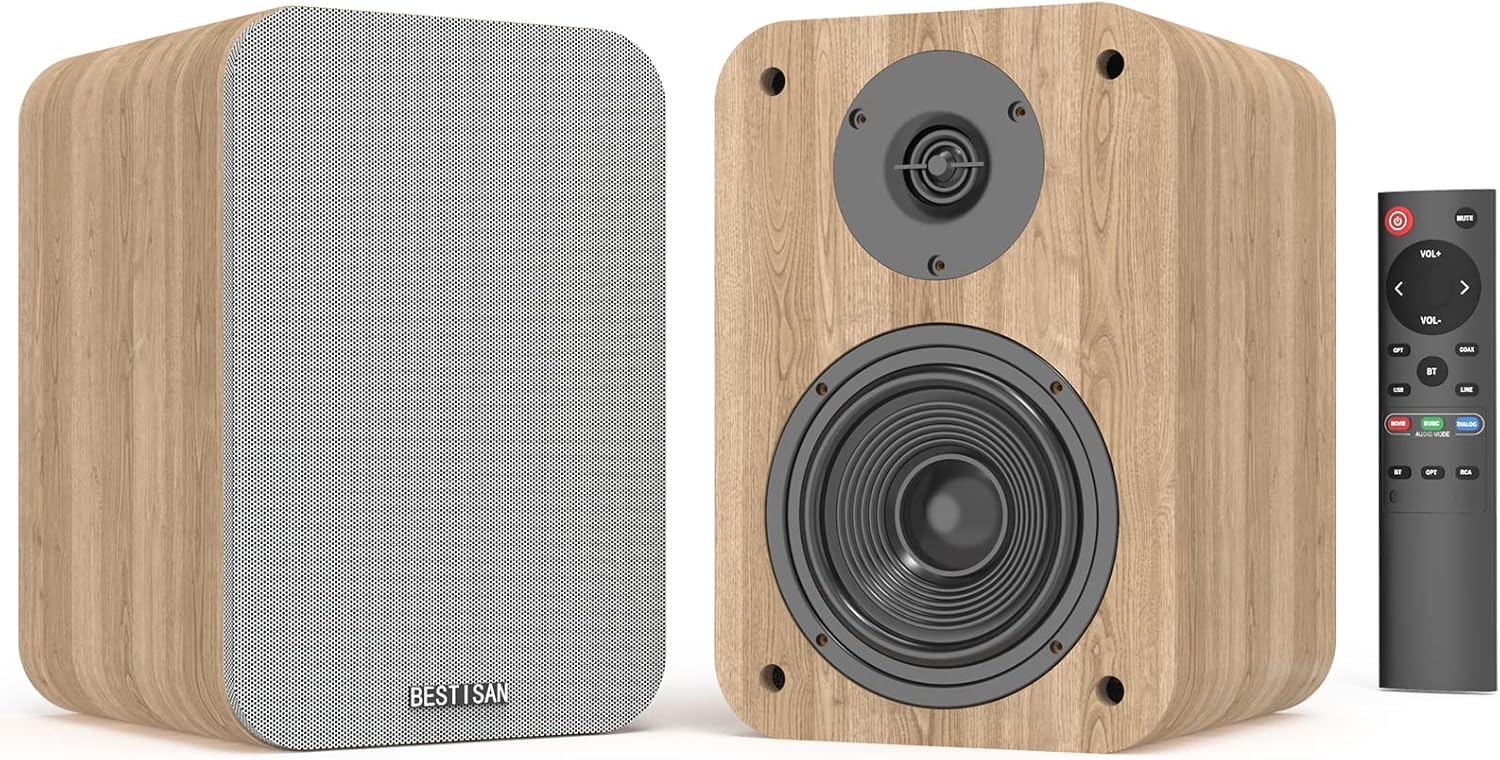 Bookshelf Speakers, BESTISAN 4 Inch Powered Bookshelf Speakers
