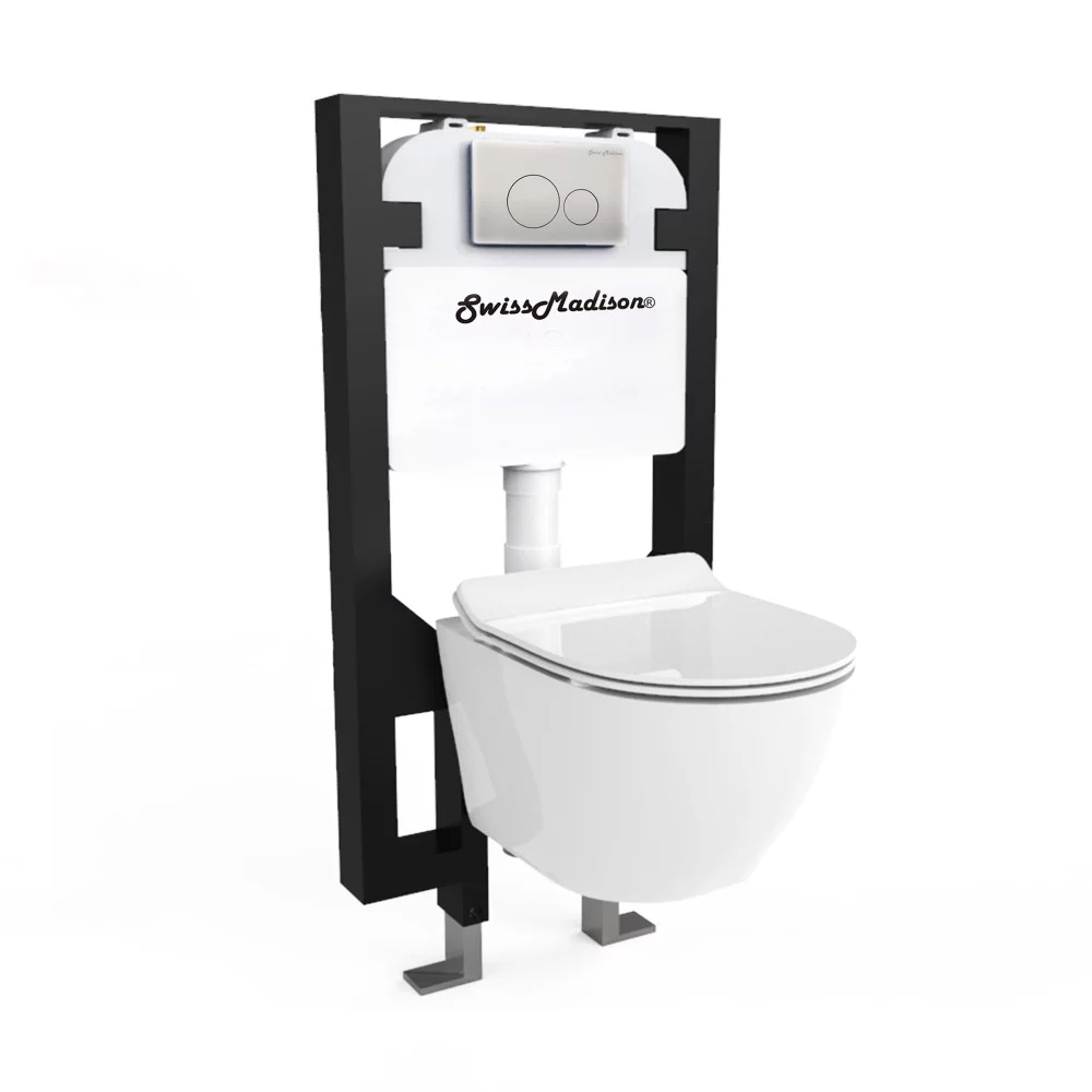 Swiss Madison St. Tropez Wall Hung Toilet Bundle (SM-WT449, SM-WC424, SM-WC001C) Bowl