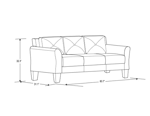 Lifestyle Solutions Harrington Loveseat, Black