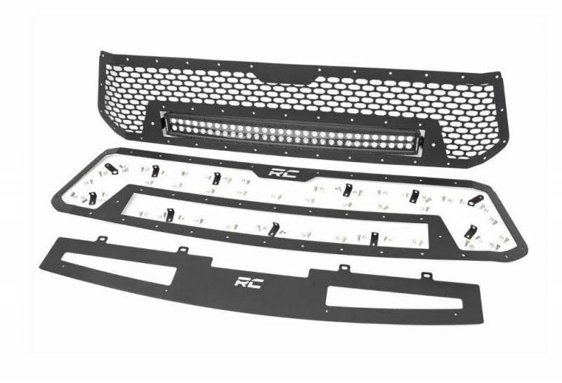 Rough Country 70224 Toyota Mesh Grille w/30in Dual Row Black Series LED w/ Amber DRL (14-17 Tundra)