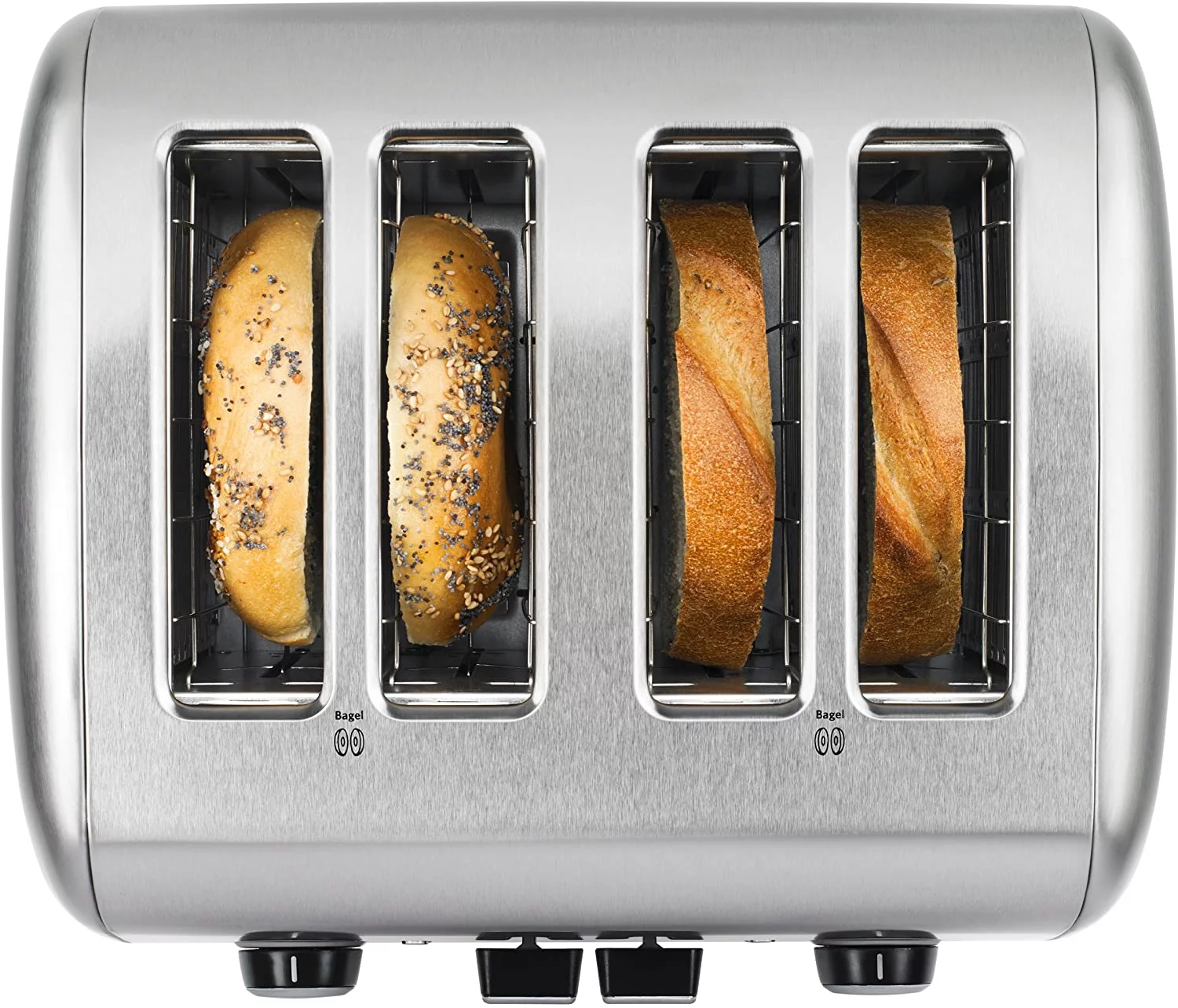 QCAI KEK1222SX Electric Kettle + KMT4115SX 4 Slice Toaster - Stainless Steel