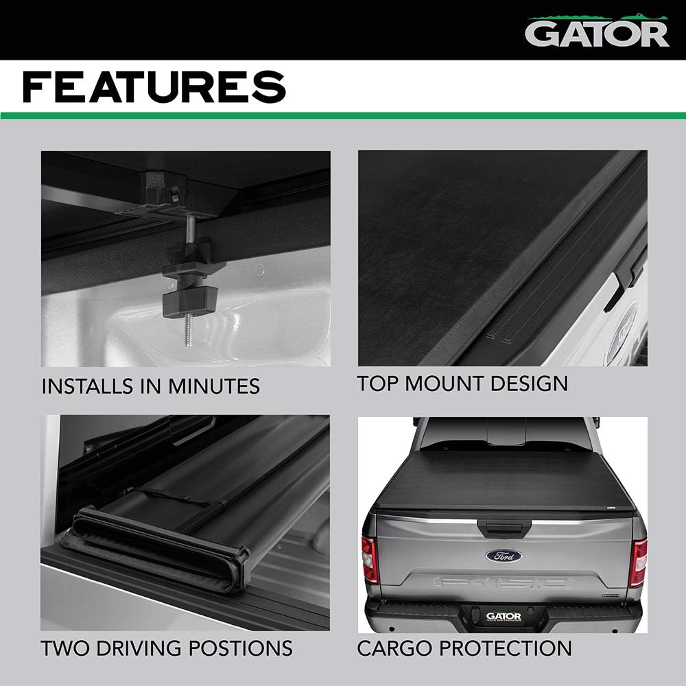 Gator ETX Soft Tri-Fold Truck Bed Tonneau Cover | 59701 | Fits 2020 - 2022 Jeep Gladiator (JT) w/o track rail 5' Bed (60")