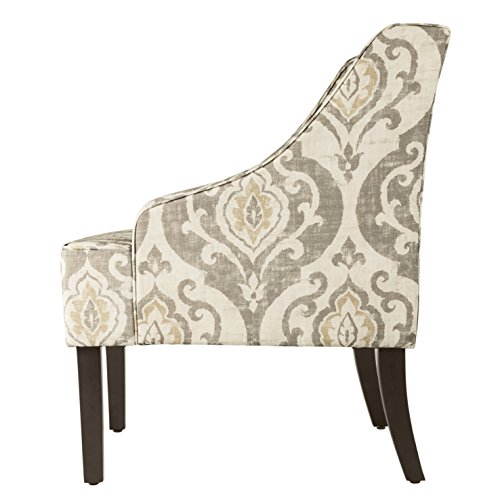 HomePop Velvet Swoop Arm Accent Chair, Suri Blue
