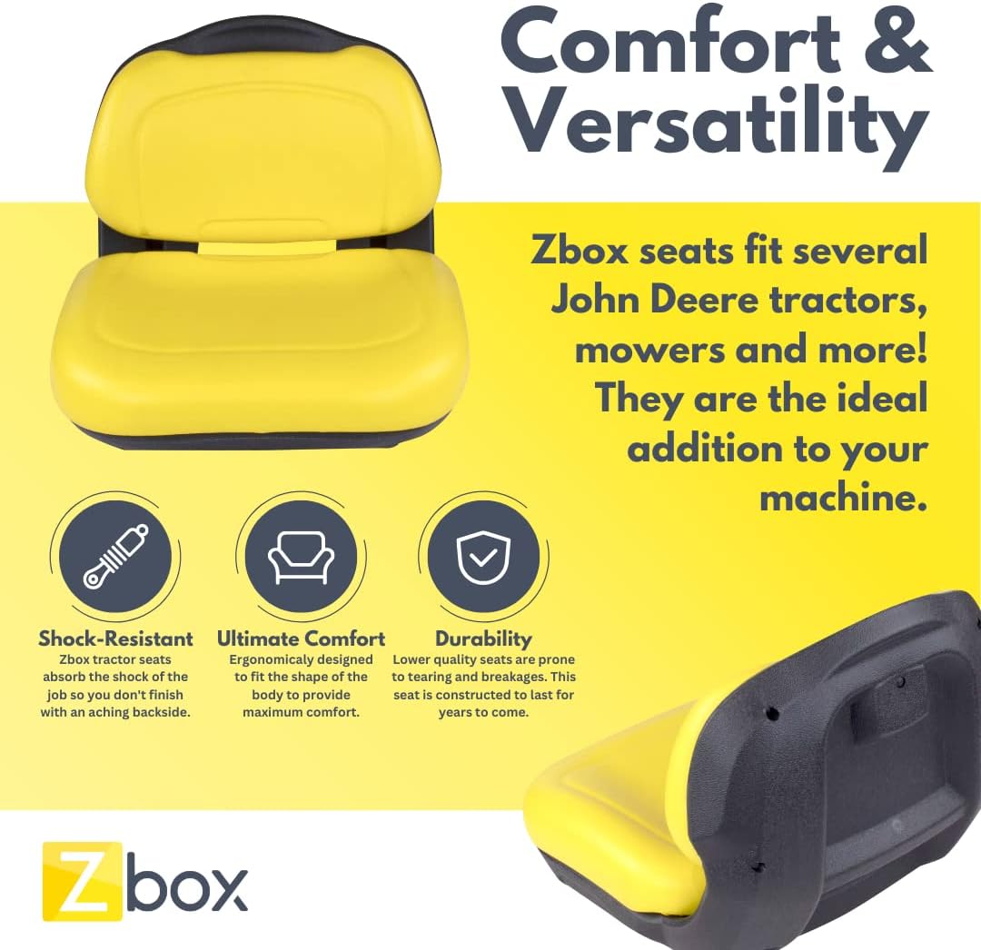 Yellow Tractor Seat AUC13500 - AM136044 - Fits John Deere X300 X300R X304 X320 X324 X340 X350 X354 Riding Lawn Mower Seat AM131531 - AM131157