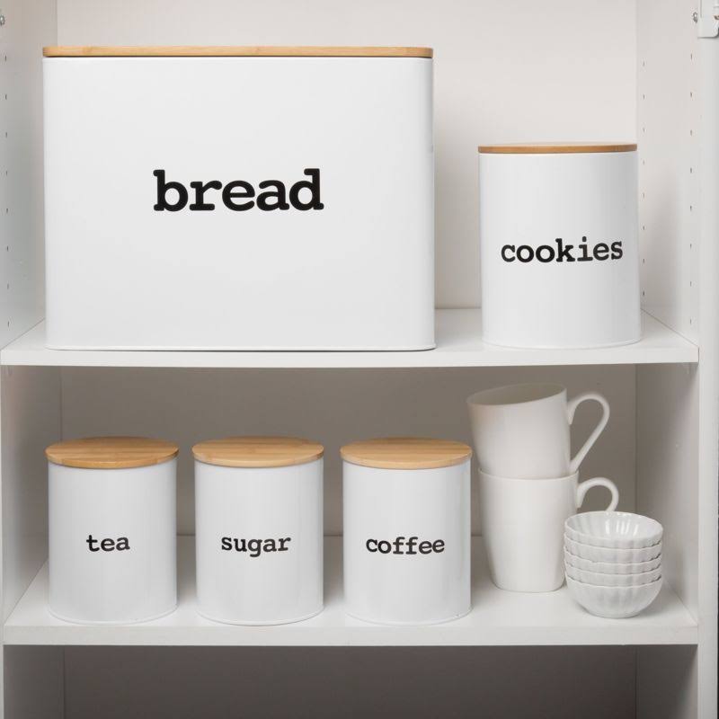 Bread Box (extra Large) and 5 Piece Kitchen Canister Set W Bread Cutting Board- Deluxe Food Storage Containers with Air Tight Ba