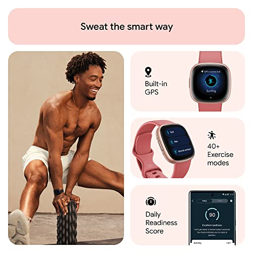Fitbit Versa 4 Fitness Smartwatch with Daily Readiness, GPS, 24/7 Heart Rate, 40+ Exercise Modes, Sleep Tracking and more, Black/Graphite