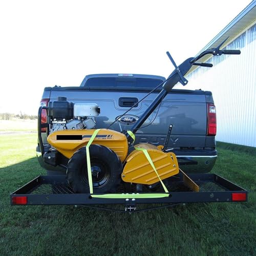 Tow Tuff 62-Inch Steel Cargo Carrier with Bike Rack, 500 lb Capacity, Black - 2-in-1 Rear Hitch Mount for Car, Truck or SUV with 2-Inch Receiver