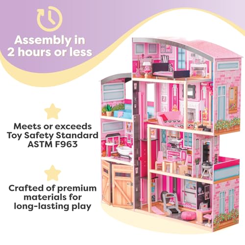 KidKraft Wooden Dollhouse Shimmer Mansion for 12" Dolls