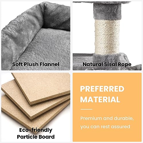 SHA CERLIN 68 Inches Multi-Level Large Cat Tree for Large Kitties/Big Cat Tower with Condo/Cozy Plush &zwnj