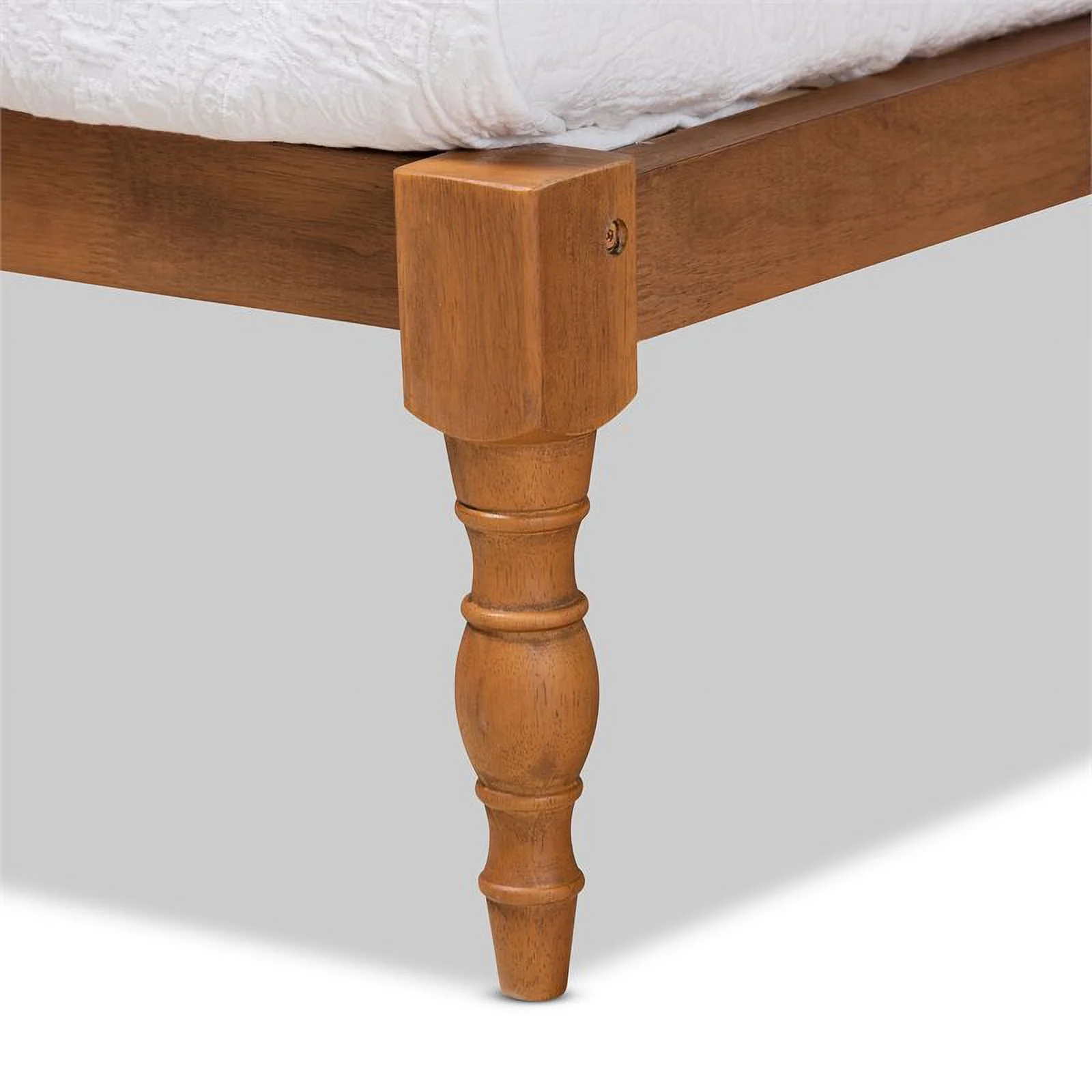 Bowery Hill Walnut Brown Finished Wood Twin Size Platform Bed Frame