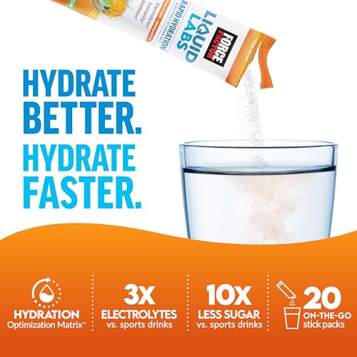 FORCE FACTOR Liquid Labs Electrolytes Powder, Hydration Packets to Make Electrolyte Water with 5 Essential Electrolytes, Vitamins, Minerals