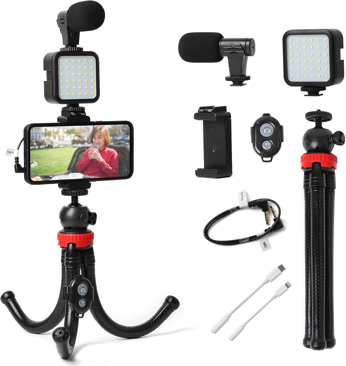ZLPOWER Vlogging Camera Kit Phone Video Accessories Adjustable Stand Holder Compatible with a Variety of Mobile Phone Models for Live Stream