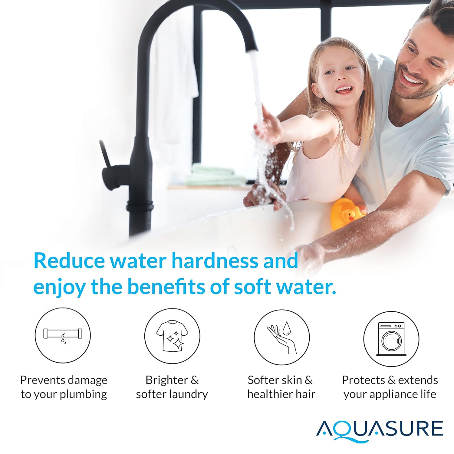 Aquasure 32,000 Grains Whole House Water Softener Bundle with 75 GPD Reverse Osmosis RO Filtration System, Triple Purpose Pre-Filter