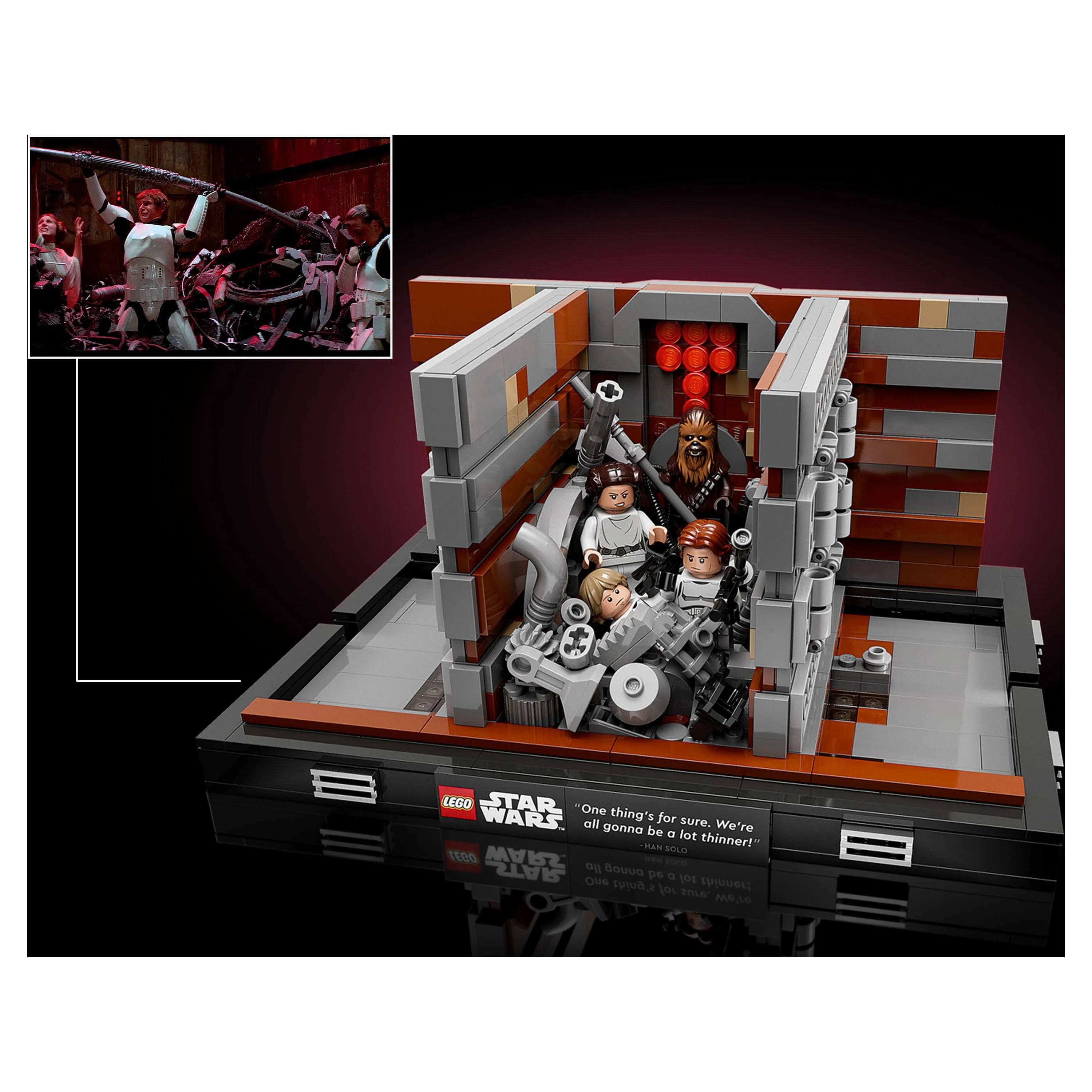 LEGO Star Wars Death Star Trash Compactor Diorama Series 75339 Adult Building Set with 6 Star Wars Figures including Princess Leia, Chewbacca & R2-D2