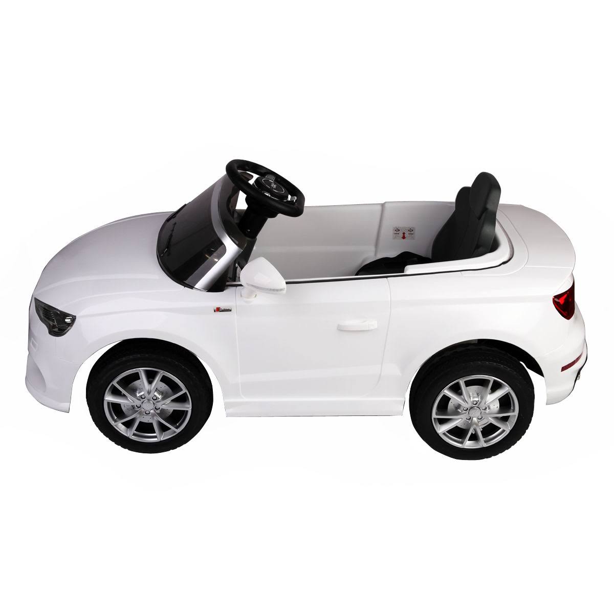 12 V Audi A3 Kids Ride on Car with RC + LED Light + Music-White