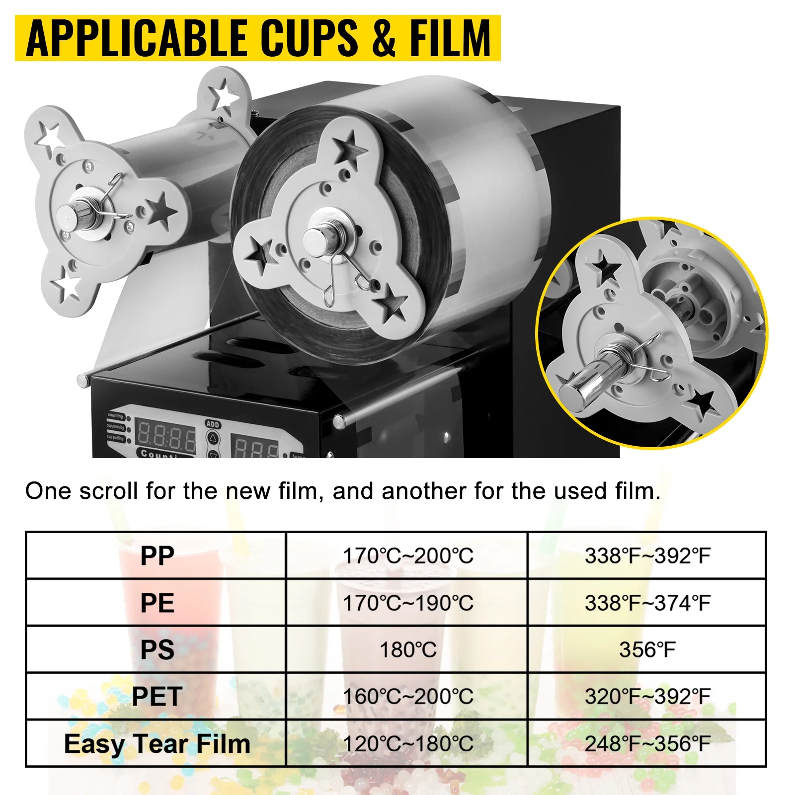 BENTISM F1 420W Fully Automatic Cup Sealing Machine Coffee Bubble Boba Tea Milk