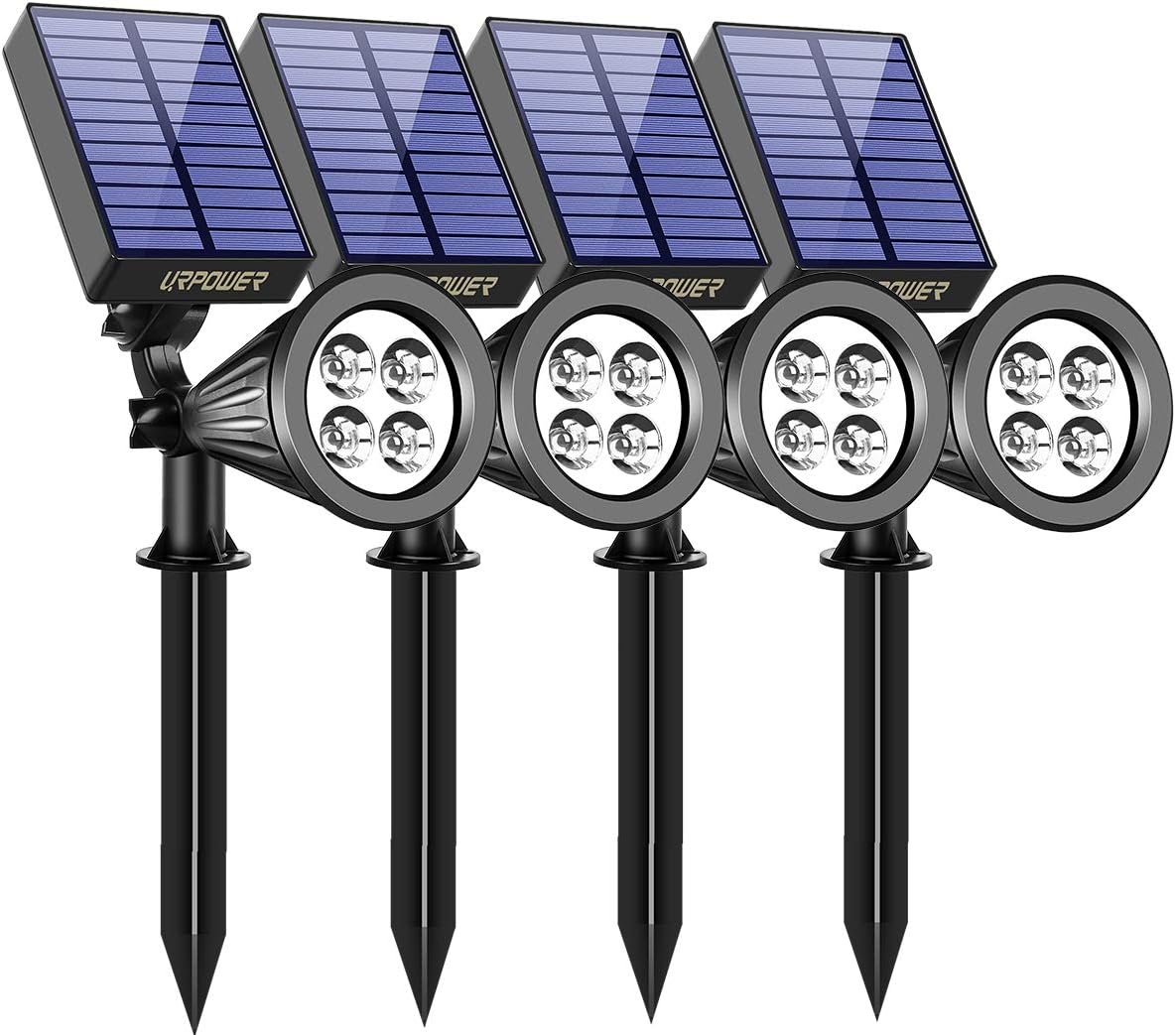 URPOWER Solar Lights Outdoor, 2-in-1 Waterproof Adjustable Solar Spotlights Outdoor Wall Light