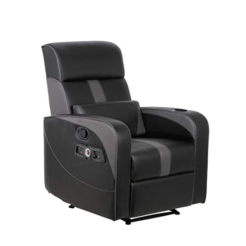 X Rocker Gamma Recliner Gaming Chair, 2.1 Bluetooth Audio System, Headrest Mounted Speakers, Built-in Footrest and Cupholder, 718001