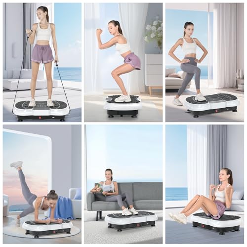 Vibration Plate Exercise Machine for Weight Loss – 100-Speed Platform with Bluetooth Speaker, Remote & Bands