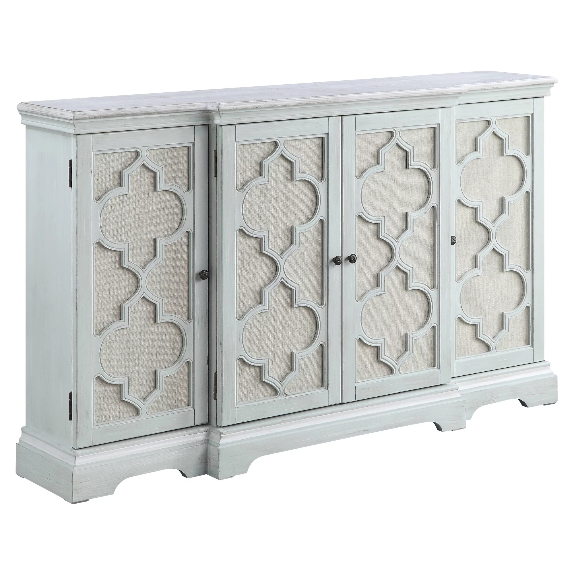 ACME Adelle Console Table with Door in Light Teal